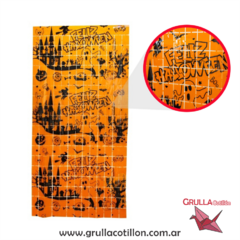 CORTINA PANEL HALLOWEEN NARANJA
