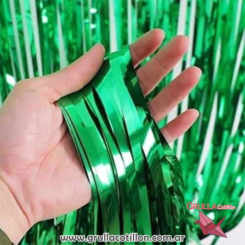 CORTINA METALIZADA VERDE ECONOMICA
