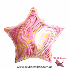 GLOBO ESTRELLA MARMOLADA 18" ROSA