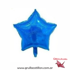 GLOBO ESTRELLA GLITTER 18"  AZUL