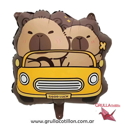 GLOBO CAPIBARA EN AUTO 55 cm - comprar online