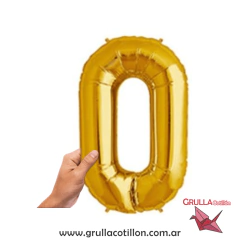 Imagen de GLOBO NUMERO DORADO 16"