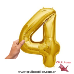 Imagen de GLOBO NUMERO DORADO 16"