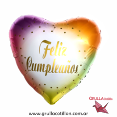 GLOBO CORAZON FELIZ CUMPLEAÑOS 18"