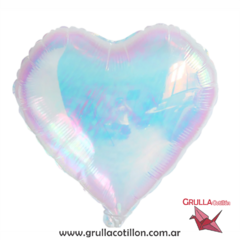 GLOBO CORAZON IRIDISCENTE 18"