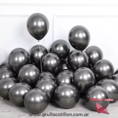 GLOBO CROMADO NEGRO 10" x10