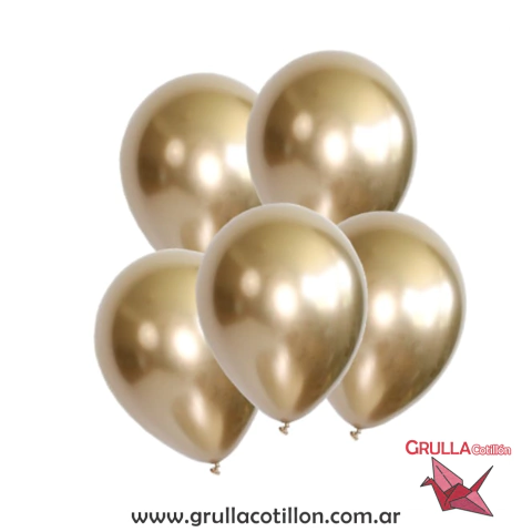 GLOBO CROMADO DORADO 12" x10 - comprar online