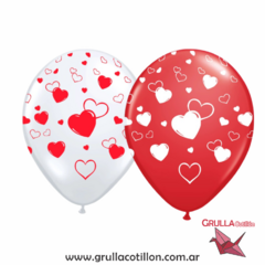 GLOBO ESTAMPADO CORAZONES x5