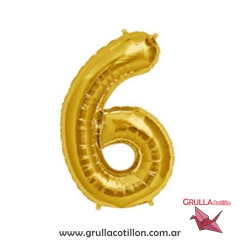 GLOBO NUMERO DORADO 34"