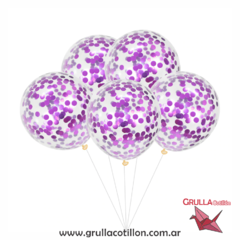 GLOBOS CONFETTI VIOLETA x5