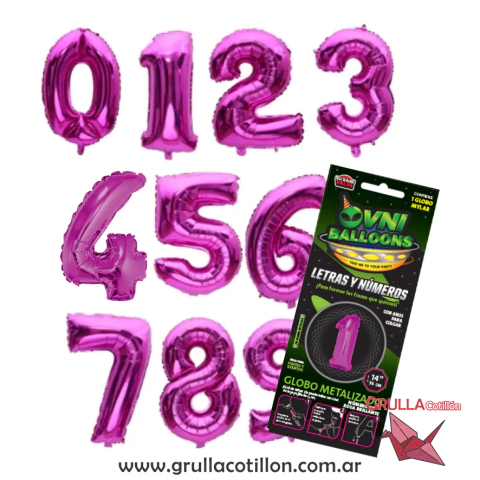 GLOBO NUMERO FUCSIA 14"