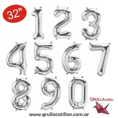 GLOBO NUMERO PLATEADO 32"