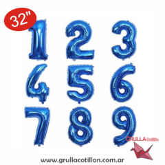 GLOBO NUMERO AZUL 32"