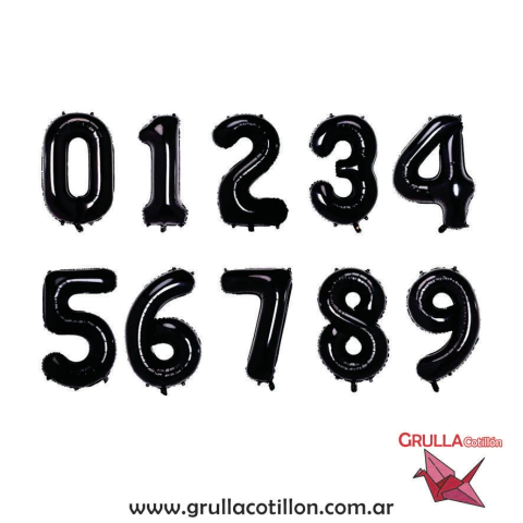 GLOBO NUMERO NEGRO 14"
