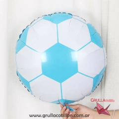 GLOBO PELOTA CELESTE Y BLANCA 45 cm