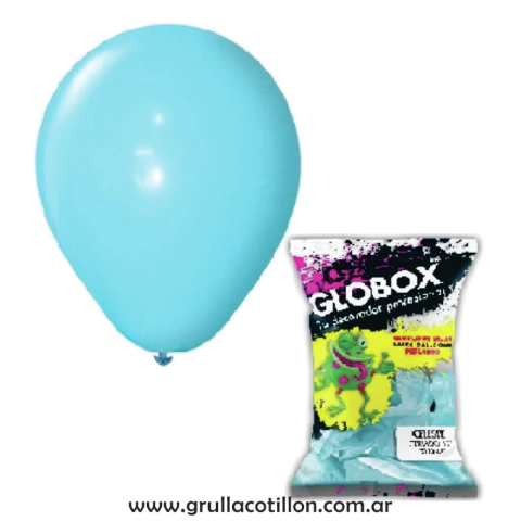 BOLSA GLOBO PERLADO CELESTE 12" x50