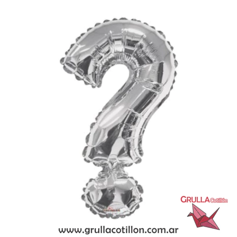 GLOBO SIGNO PREGUNTA ? PLATEADO 16"