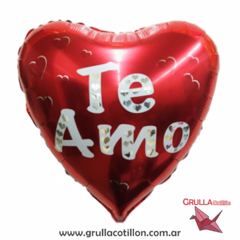 GLOBO CORAZON TE AMO ROJO 18"