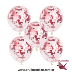 GLOBOS CONFETTI ROJO x5