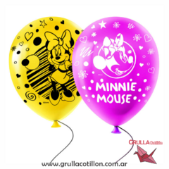 GLOBOS ESTAMPADOS MINNIE x6