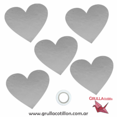 GUIRNALDA CORAZONES PLATEADOS