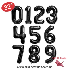 GLOBO NUMERO NEGRO 32"