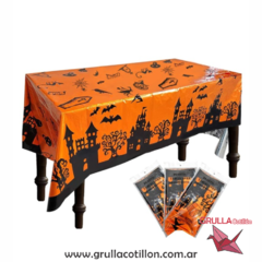 MANTEL PLASTICO HALLOWEEN NARANJA