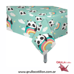 MANTEL PANDA Y ARCOIRIS