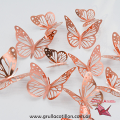 MARIPOSAS CALADAS ROSE GOLD x12