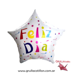 GLOBO FELIZ DIA ESTRELLA COLORES 18"