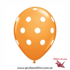 GLOBO NARANJA CON LUNARES ECONOMICO x10