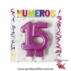 VELA NUMERO 15 ROSA