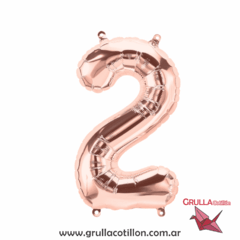 GLOBO NUMERO ROSE GOLD 34" - GRULLA COTILLÓN