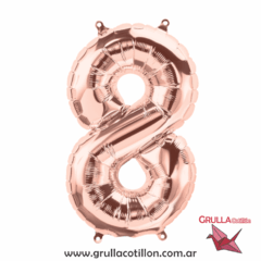 GLOBO NUMERO ROSE GOLD 34" - GRULLA COTILLÓN