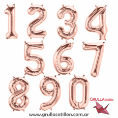 GLOBO NUMERO ROSE GOLD 34"