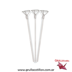 PALITO PARA GLOBO TRANSPARENTE BURBUJA 40 cm x10