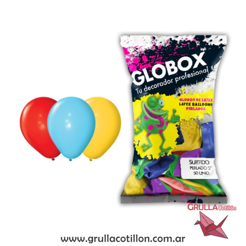 BOLSA GLOBITOS PERLADOS 5" x 50 SURTIDOS