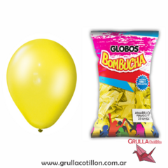 PACK GLOBO PERLADO 9" AMARILLO x25