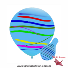 GLOBO PIÑATA RAYADA (Elegir color) - GRULLA COTILLÓN