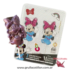MOLDE PLACA PALETA MINNIE x2