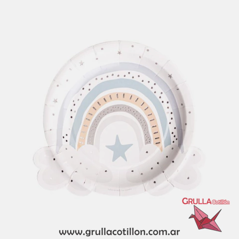 PLATO ARCO IRIS CELESTE x8