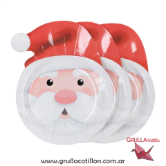 PLATO FORMA CABEZA PAPA NOEL x6 - comprar online