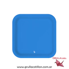 PLATO CUADRADO AZUL x8