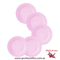 PLATO DESCARTABLE ROSA x50