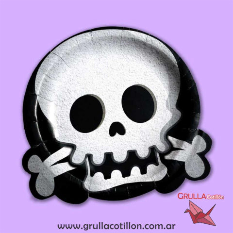 PLATO HALLOWEEN ESQUELETO x8