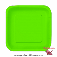 PLATO CUADRADO VERDE FLUO x8