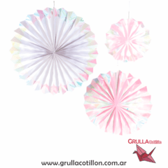 GUIRNALDA ABANICO IRIDISCENTE x 3 unidades