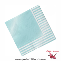 SERVILLETAS CELESTE PERLADO X 12