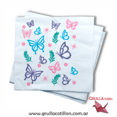 SERVILLETAS ECONOMICAS MARIPOSA GLAM x20