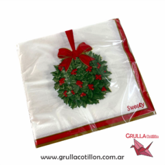 SERVILLETAS DELUX NAVIDAD MUERDAGO x20